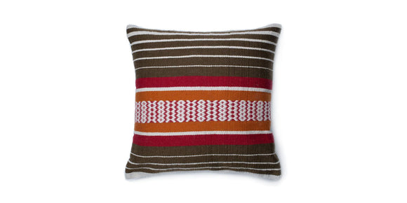 Loloi P0214 Indoor/Outdoor Pillow- Brown/Multi