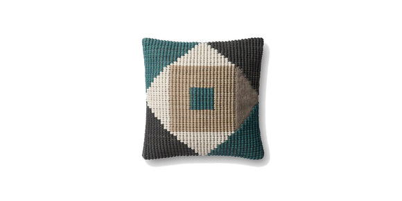 Loloi P0505 Indoor/Outdoor Pillow- Teal/Multi