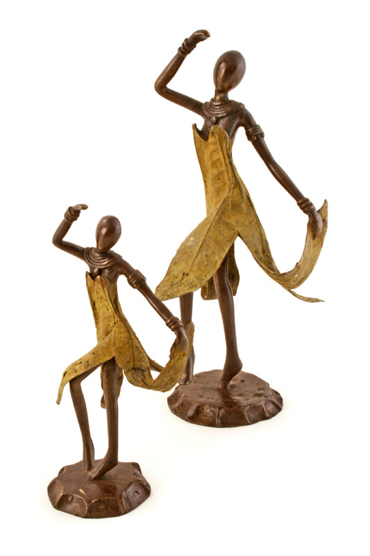 Burkina Faso Bronze Leaf Dancer Sculptures