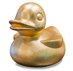 Gold Leaf Design Gilded Resin Duck