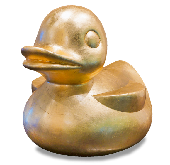 Gold Leaf Design Gilded Resin Duck