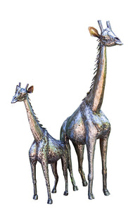 Small Kenyan Recycled Metal Giraffe Sculptures