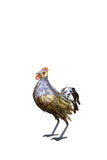 Kenyan Recycled Metal Rooster and Hen Sculptures