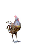 Kenyan Recycled Metal Rooster and Hen Sculptures