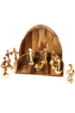 Banana Fiber Nativity Scene in Rounded Box