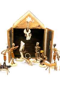 Banana Fiber Double Door Stable Nativity