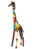 Colorful Recycled Oil Drum Giraffe Sculpture