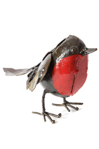 Small Recycled Metal Robin Sculpture