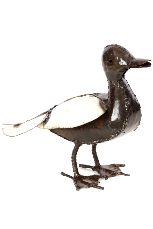 Recycled Metal Mama Duck Sculpture