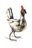 Small Recycled Metal Hen Sculpture