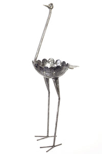 Kenyan Recycled Metal Ostrich Plant Holders