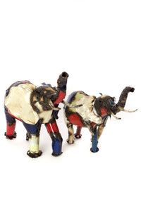 Colorful Recycled Oil Drum Elephant Sculpture