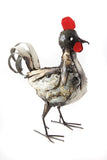 Small Recycled Metal Rooster Sculpture