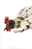 Recycled Metal Pecking Chicken Sculpture