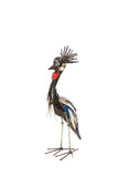 Recycled Metal Crowned Crane Sculptures