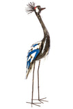 Recycled Metal Crowned Crane Sculptures