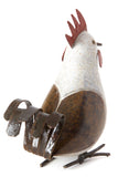 Recycled Metal and Springstone Rooster Sculpture