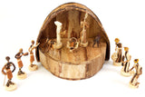 Banana Fiber Nativity Scene in Rounded Box