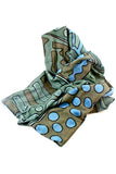 African Blue and Green Bogolan Festival Throw Blanket