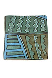 African Blue and Green Bogolan Festival Throw Blanket