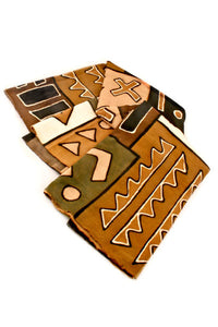 African Earth Tone Bogolan Festival Throw Blanket